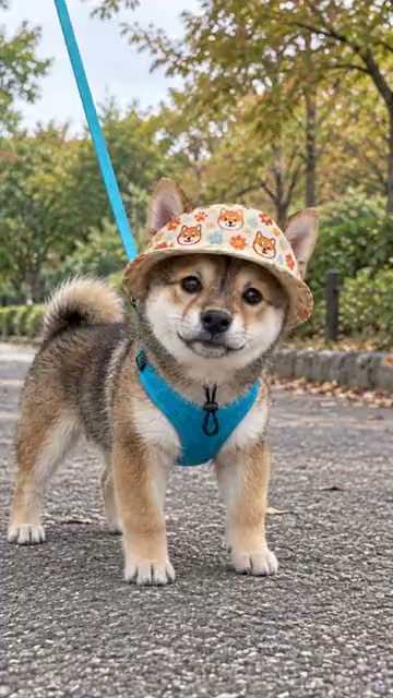 しっぽをふりふりする見本